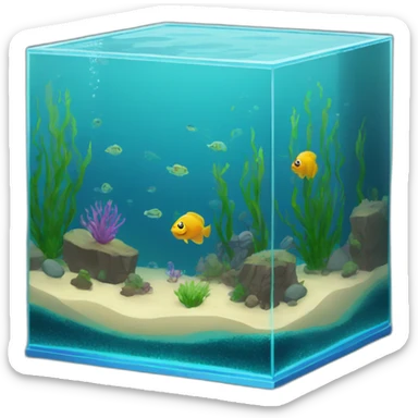 Cube fish tank no fish sticker