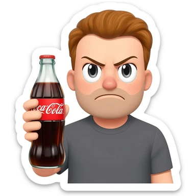 grumpy Coca-cola emoji sticker