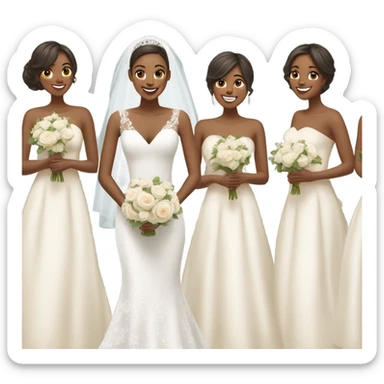 Bride with her bridesmaids  sticker