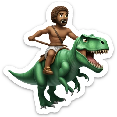 a greek god riding a t-rex sticker