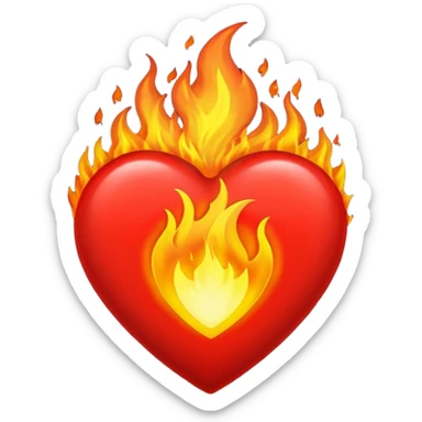Black heart fire sticker