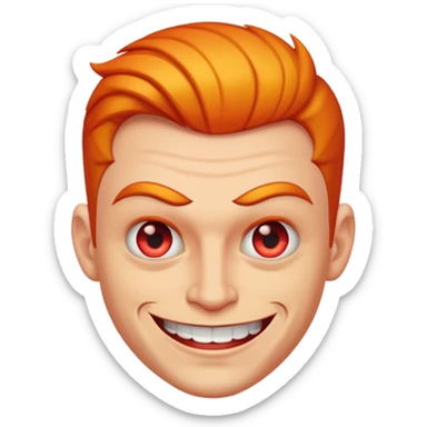 A sassy gay man with evil grin sticker