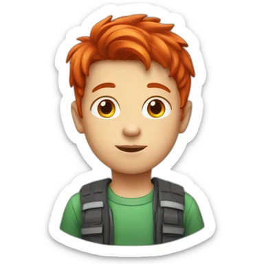 Kid with red hair sticker