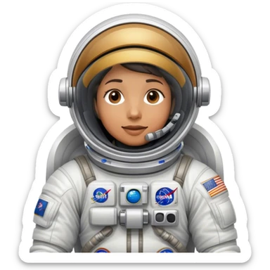 Cinematic Realistic mystery Astronaut visor down hiding face– A highly detailed depiction of an astronaut in a state-of-the-art space suit, floating weightlessly in the vast expanse of space. The reflective visor hides the face so we do not see the astronauts face, while intricate suit details and soft lighting create an immersive sense of realism. sticker