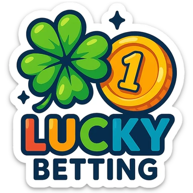 playful and colorful betting logo with a lucky clover and coin sticker