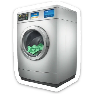 laundry machine with money in it sticker