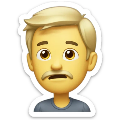 Confused man scratching head sticker