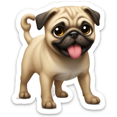 perro pug lanzando besos sticker