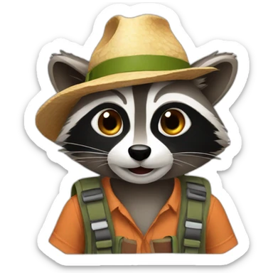vacation racoon sticker