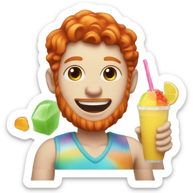 ginger drinking a slushie sticker