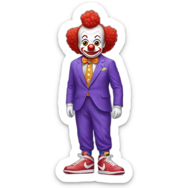 Clown in nike shoes and nike suit sticker