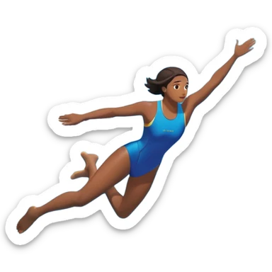 A determined, inexperienced person leaps into a pool named “Confidence,” surrounded by skilled divers already in motion. Their form isn’t perfect, but their focus is unshakable. Eyes forward, body strong, they dive in with purpose—driven not by mastery, but by the will to grow. pool,determination. sticker
