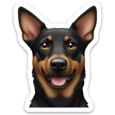Black australian kelpie and german shepherd mix dog body sticker
