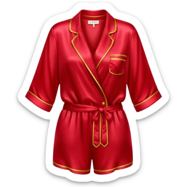 Pijama de satin color cherry sticker