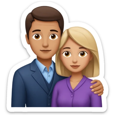 Hombre bajito abrazando a mujer Alta sticker