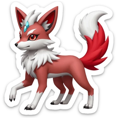 WereGarurumon-Lycanroc-Meloetta-Zoroark-Zangoose-fusion-hybrid-creature (full body) sticker