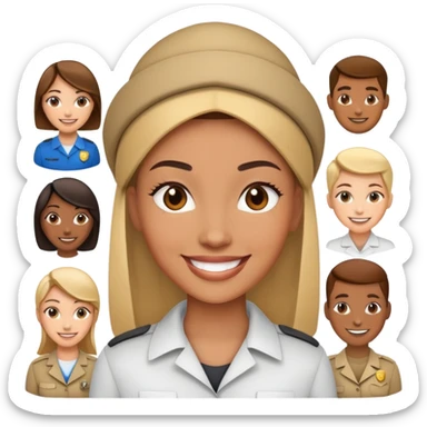 génère moi un emoji d'un personnage feminin, qui recrute des profils Tech & Cybersécurité sticker