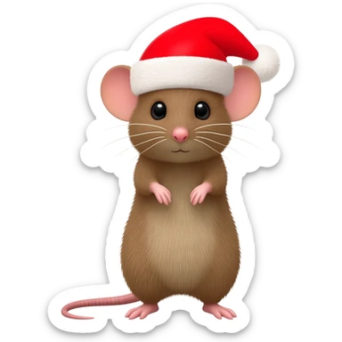 Ratón con sombrero de Navidad sticker