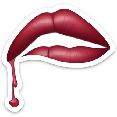 lipstick kiss letter sticker