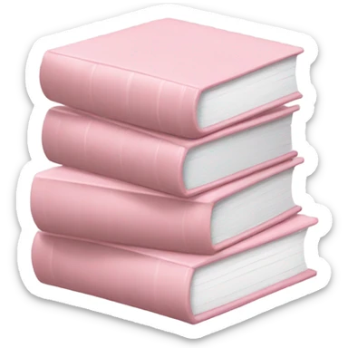 light pink book stack sticker