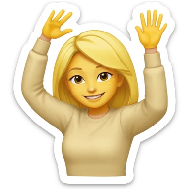 Dabbing women with yellow skin tone sticker