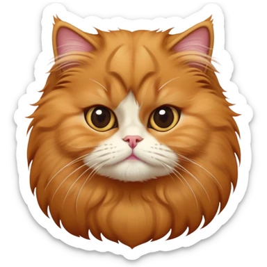 cinematic-adorable-big-eyed-fluffy-ginger-persian-cat-portrait-emoji,-head-tilted-playfully-with-a-sweet-expression,-fluffy-ginger-fur,-simplified-yet-irresistibly-cute-features-with-large,-expr sticker