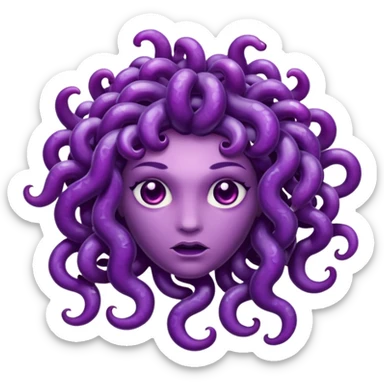 Hazme una medusa con piel de uva morada sticker