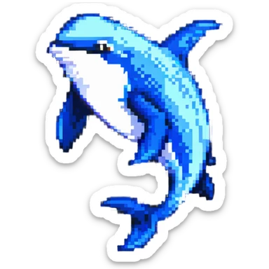 orca pixel art sticker