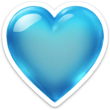 glass azure heart  sticker