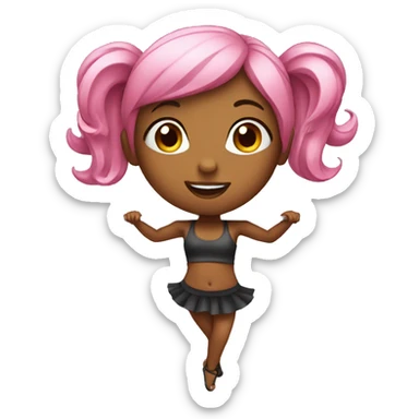 girl with pink hair pole dancing sticker