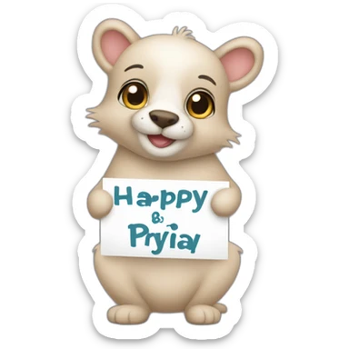 Any animal holding a sign that has “Happy Birthday Priya” sticker
