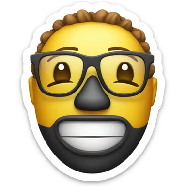 Smiley with fun mask nos and glasse sticker