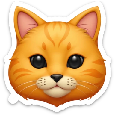 a bright yellow cat head with black eyes and not too chubby cheeks and looks exactly like the youtuber thinknoodles and a black nose and doesnt look realistic sticker