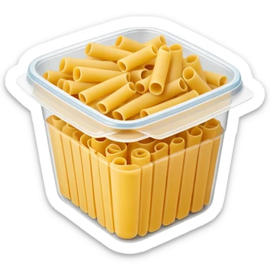 pasta in plastic container sticker