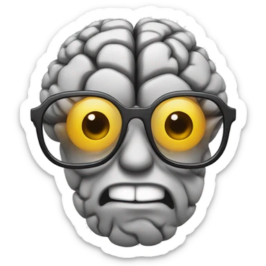 A Brain that is happy with some cool glasses sticker