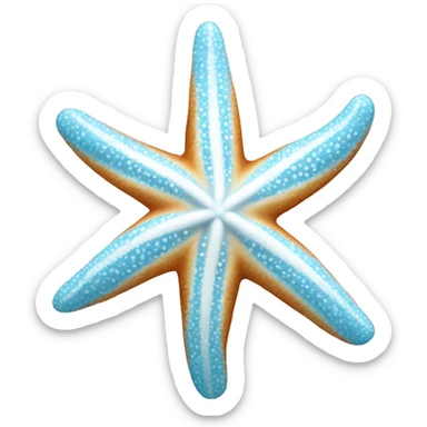 Light blue and white striped starfish  sticker