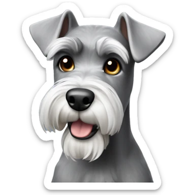 Grey miniature schnauzer dog sticker