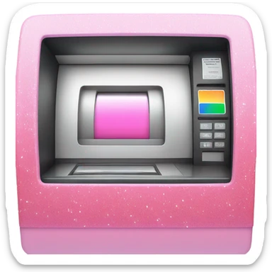 Pink ombre atm machine with glitter  sticker