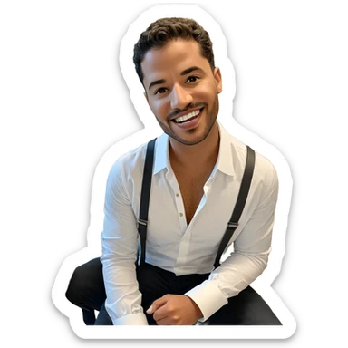 happy boy in white shirt sticker