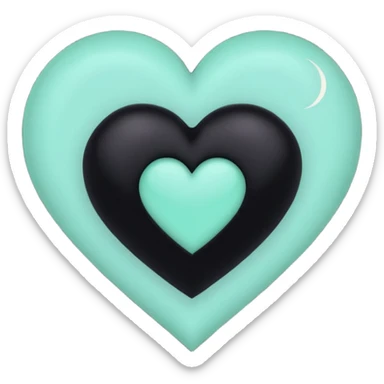 pastel goth heart with mint green moon sticker