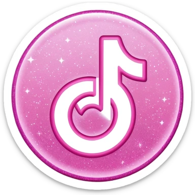 glitter pink logo TikTok sticker