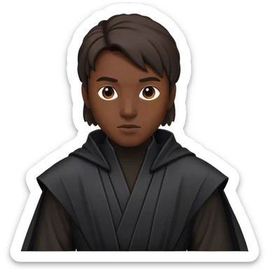 Black jedi suit front and backview sticker
