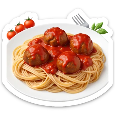 spaghetti with meatballs sticker