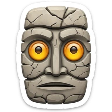 stone face totem sticker