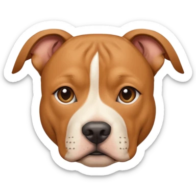 light brown American Staffordshire Terrier facing forwards, head and shoulders sticker