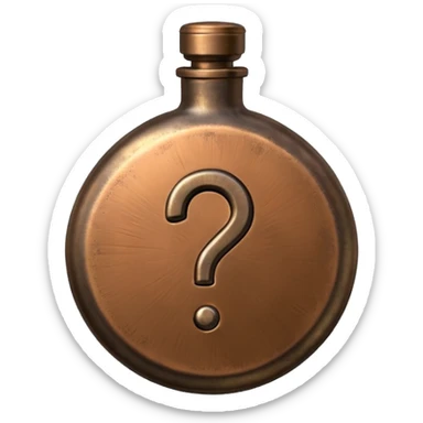 Mystery question mark flask sticker