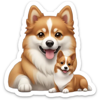 pomsky with a corgi sticker