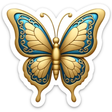 heart with a butterfly motif sticker