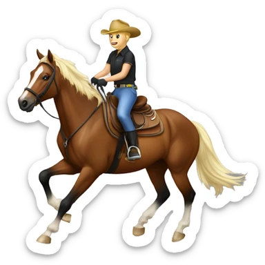 Horse doing a reining slide stop  sticker