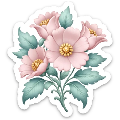 rococo flower  sticker